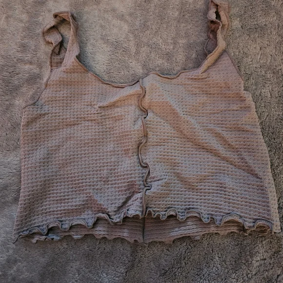 Garage Women's Gray Ruffle Top - Picture 3 of 3